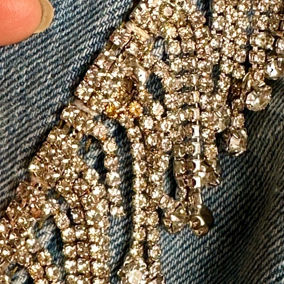 Superdown Raya Rhinestone Fringe Jean Denim Jacket - Picture 8 of 11